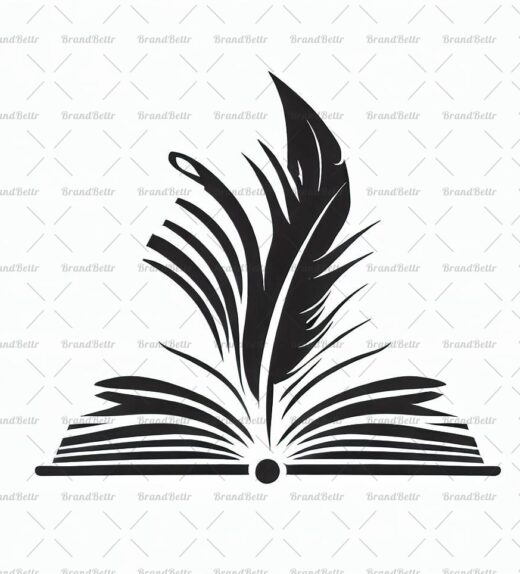 Offenes Buch und Feder